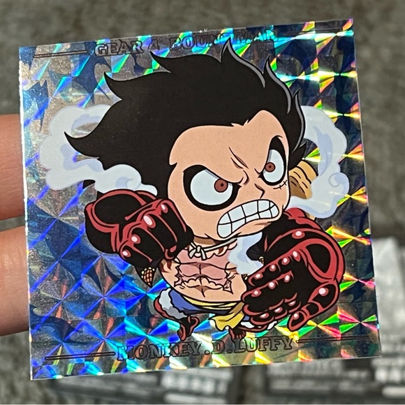 One Piece Monkey D. Luffy Holographic Wafer Sticker Seal Lot of 4 Official Anime - Picture 5 of 10